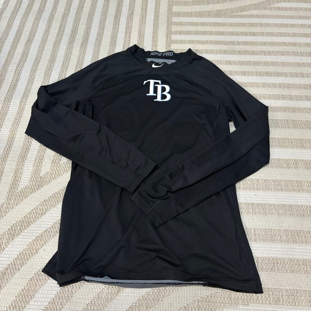 Nike Pro Tampa Bay Rays Men's Medium Black Athletic Long Sleeve MLB